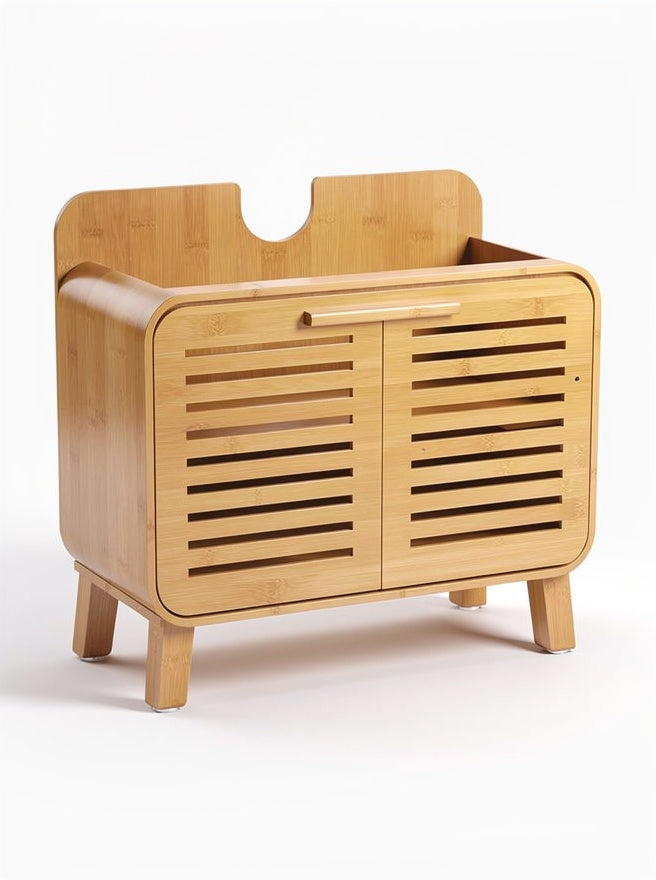 **Houten Opbergmeubel met Luchtdoorlatende Deuren**